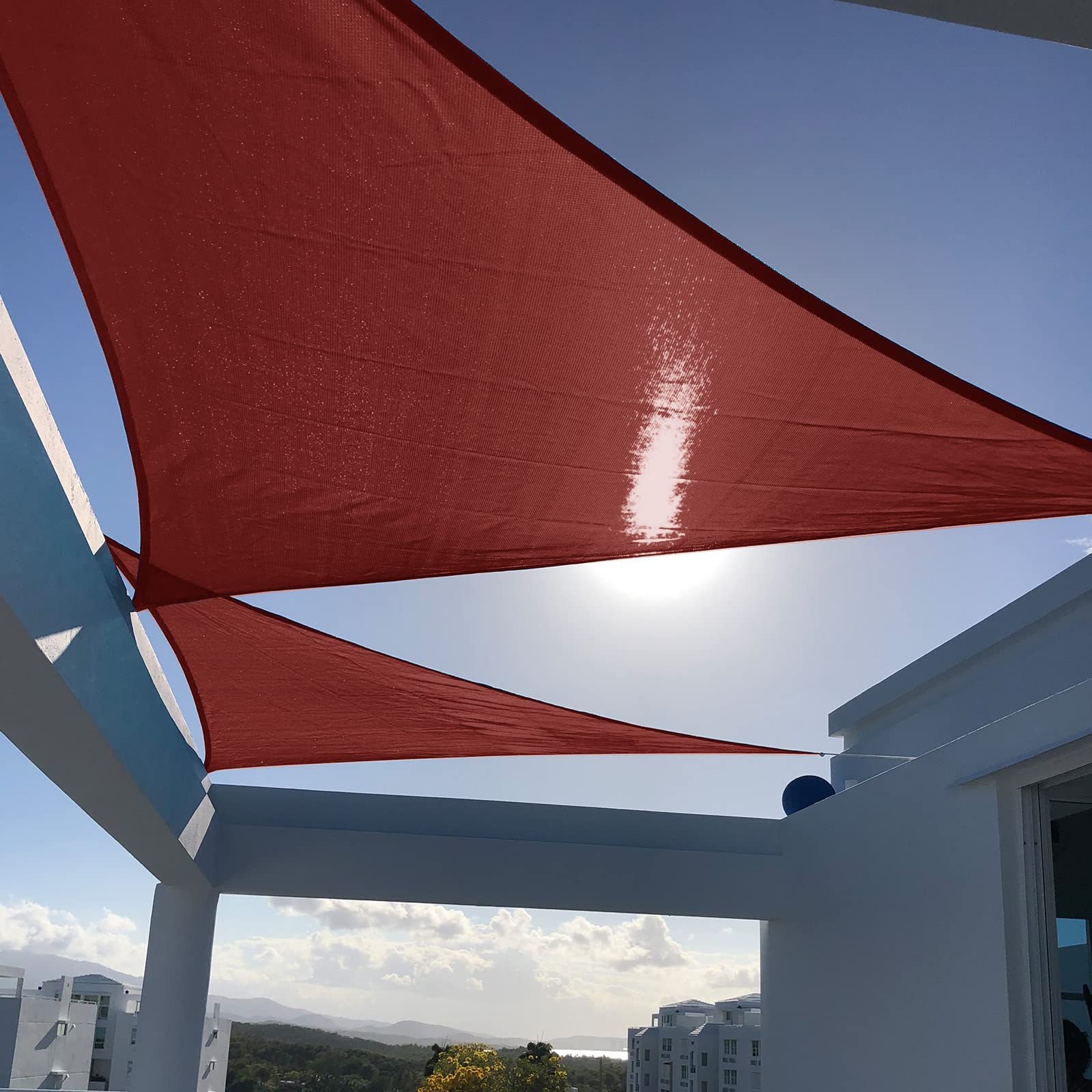 Breathable Triangle Shade Sail for Backyard Deck Patio Garden