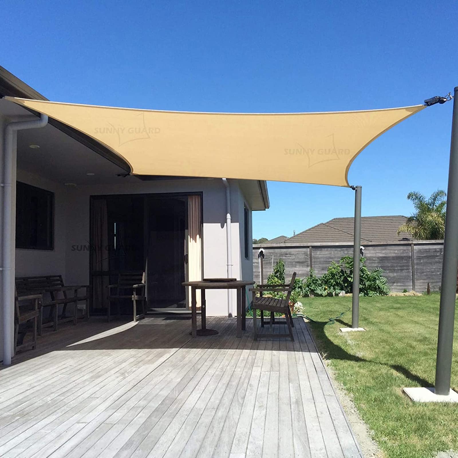 Breathable Rectangle Shade Sail for Backyard Deck Patio Garden