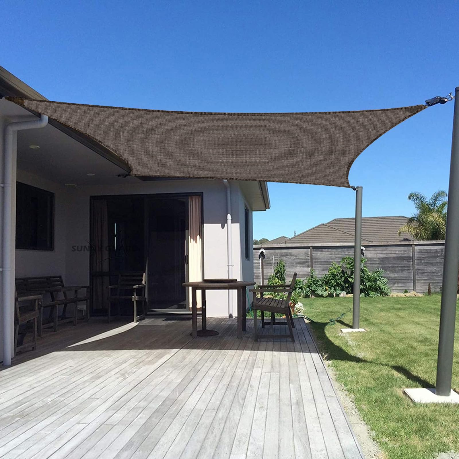 Breathable Rectangle Shade Sail for Backyard Deck Patio Garden